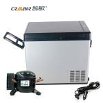 Silver And Black Car Refrigerator Cooler , 50L Mini Fridge Ac Dc Travel Cooler