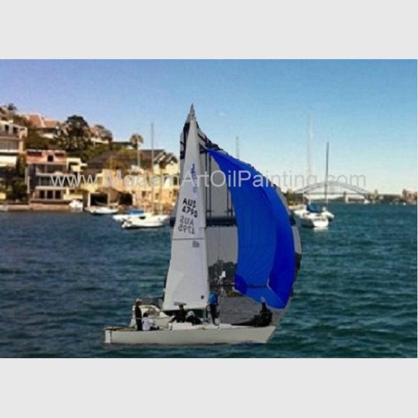 Buy cheap Realistic Sailboat Oil Painting On Canvas , Custom Portrait Painting From Photo from wholesalers