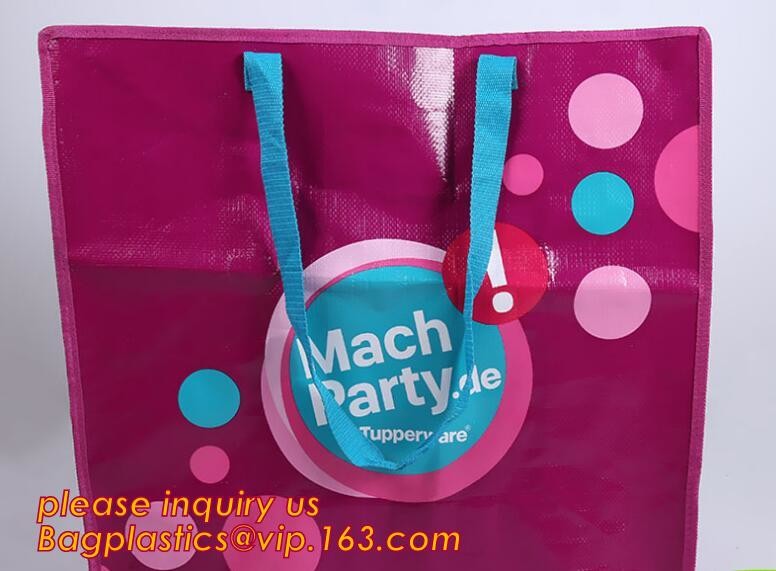 Factory custom recyclable folding laminated pp non woven bag shopping with heat transfer printing non woven fabric carry