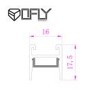 Anti Glare Aluminium Extrusions For Led Lighting 16mm X 18mm Surface Mounted