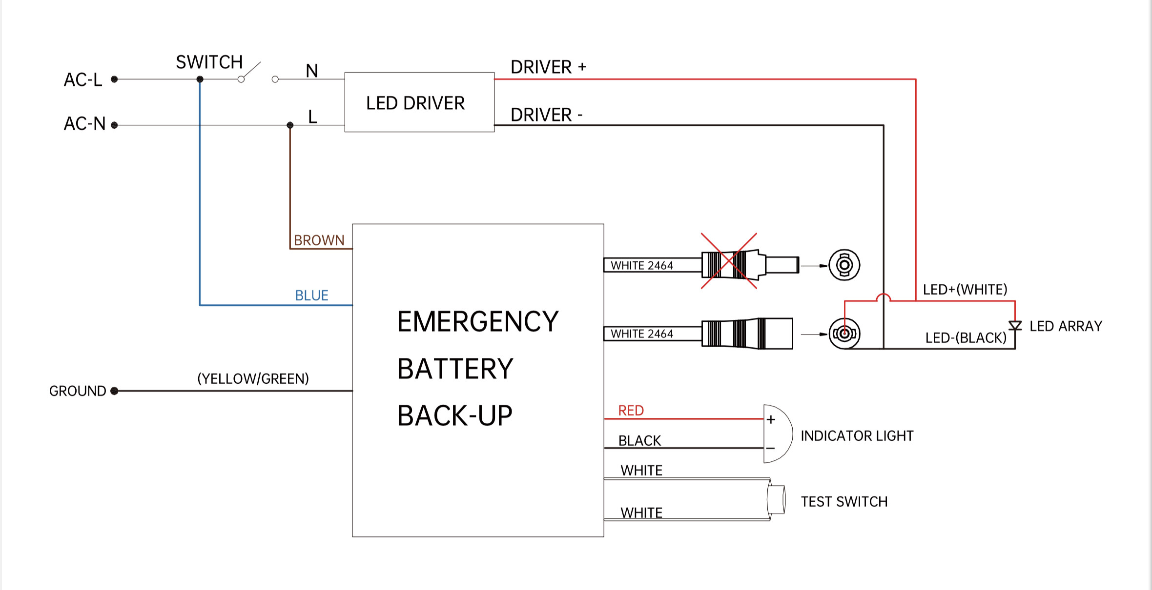 220-240Vac Led Emergency Converter Used With Ternary Lithium Battery