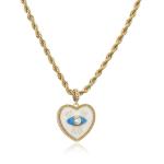 Gold Plated Heart Evil Eye Necklace