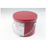 Buy cheap Vintage Red Color Cylinder Tin Cans Large Chocolate Gifts With Handle product