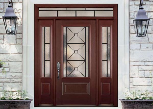Buy cheap Simple Single Solid Oak Front Doors With Glass , Main Wooden Door Designs For Home from wholesalers
