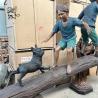 Buy cheap Kids Outdoor Bronze Statue Life Size Metal Children Playing Garden Statues Modern Art Decorative from wholesalers