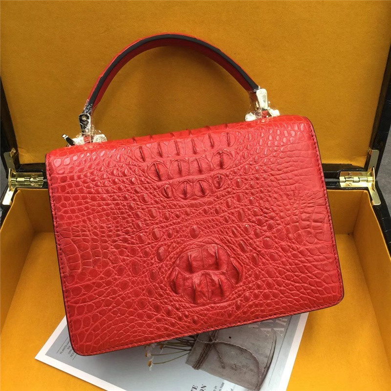 Authentic Real Crocodile Skin Lady Purse Genuine Alligator Leather Women Single Cross Shoulder Bag Female Small Handbag