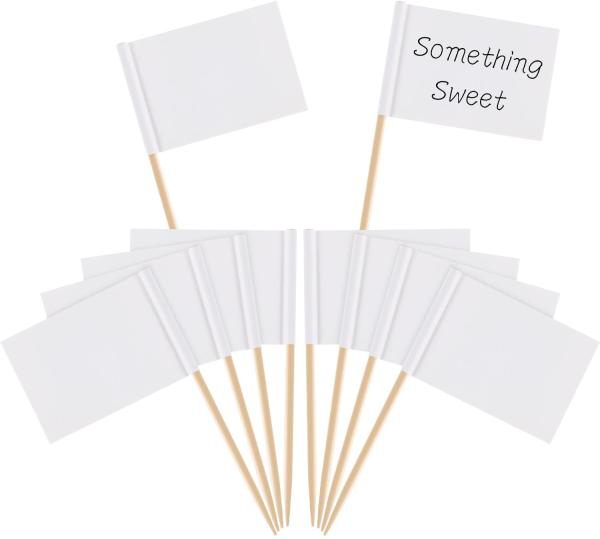 Buy cheap Party Cake Cheese White Labeling Marking Blank Toothpick Flags from wholesalers