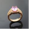 Buy cheap 925 Silver Engagement Ring with 8mmx10mm Blue Topaz CZ Diamonds (F94) from wholesalers