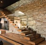 Floating Wood Tread Timber Stair Rails Straight For Living Room