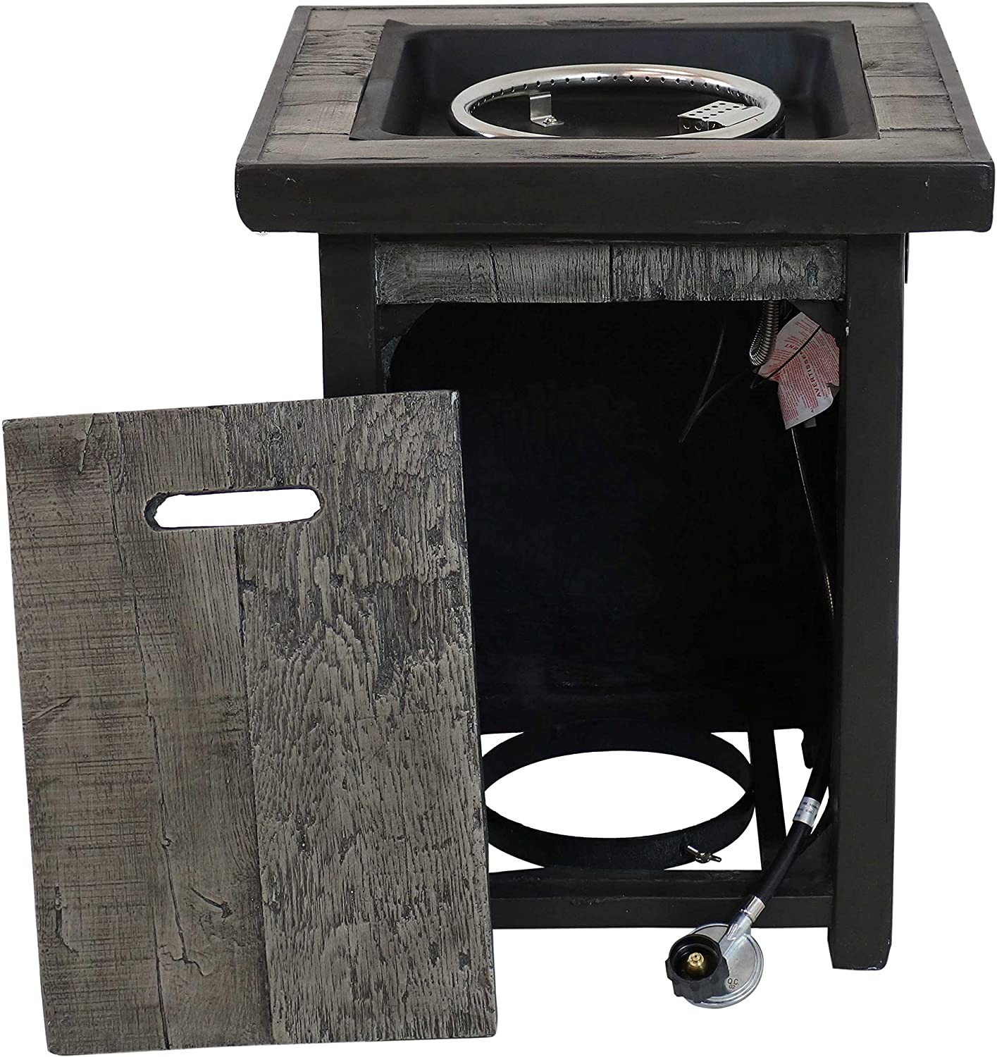 25 Inches Fiberglass Gas Square Fire Pit For Patio Garden