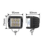 36W 12V 24V Flood Beam Dual Color Side Strobe LED Working Light