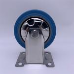 Blue TPR Thermoplastic Tread Rigid Stainless Caster Wheels 3 Inch 75mm