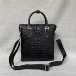 Exotic Genuine Real Crocodile Skin Men's Working Handbag Authentic Alligator