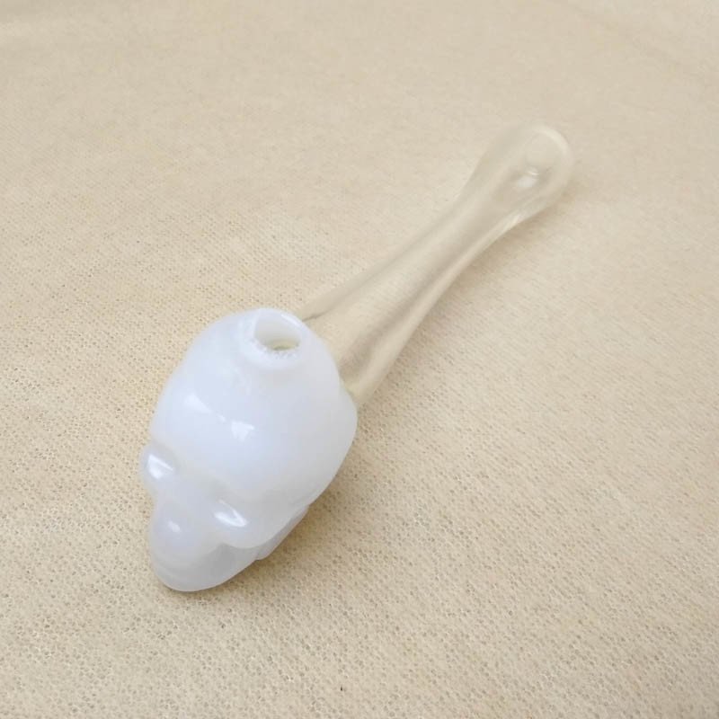 Skull Pyrex Glass Bubbler Pipe / Oil Burner Bong Pipe Nail Small Size