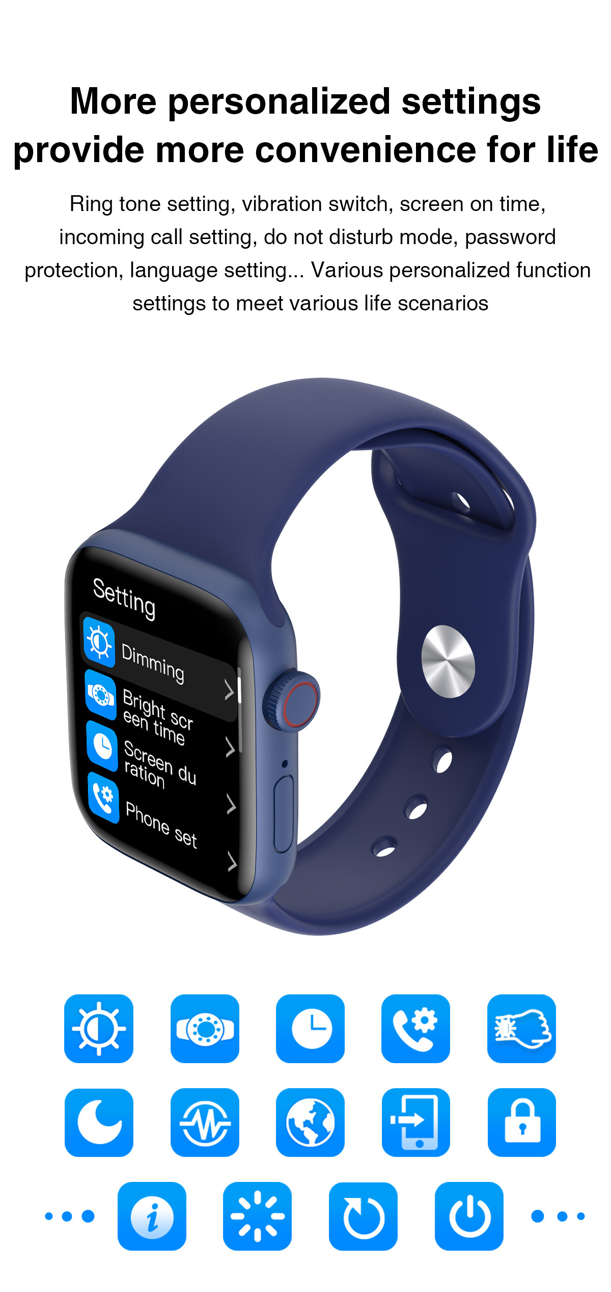 1.75 Inch BT Call Custom Wallpaper Waterproof Ip68 Smartwatch
