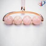 200g 175*110mm Rose Quartz Full Body Jade Roller Minimizes Swelling