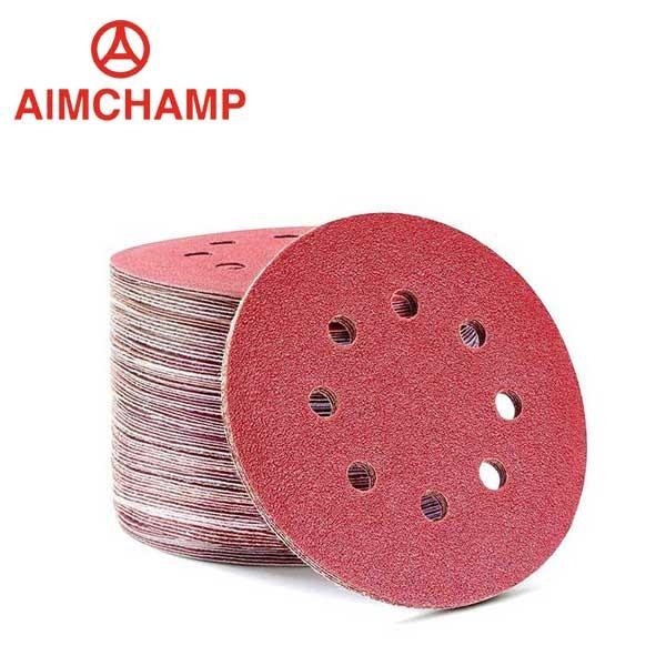 Buy cheap Sanding Disc Sandpaper 6 Inch 150mm Red Aluminum Oxide Sand Paper 8 holes from wholesalers
