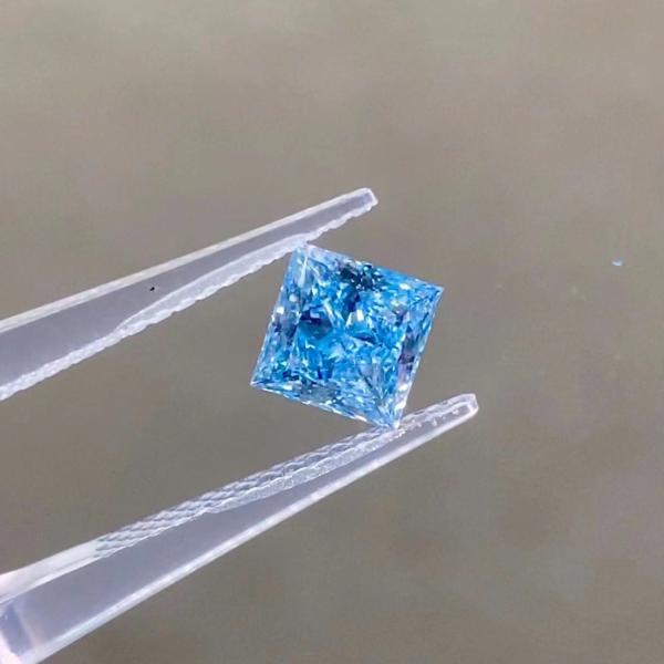 Buy cheap 3 Carat Non Fluorescent Blue Princess Cut Diamond Lab Grown HPHT from wholesalers