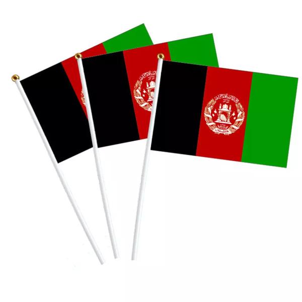 Buy cheap White Pole Personalised Hand Held Flags 100D Polyester Afghanistan International Flag from wholesalers