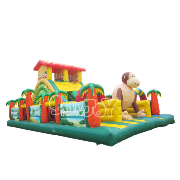Children EN14960 Monkey Inflatable Play Park For Backyard