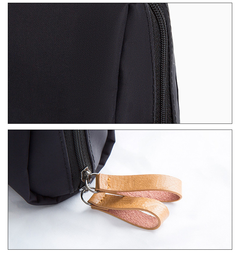 Women Blank Zipper Closure Satin Cosmetic Makeup Bag