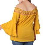 Factory wholesale plus size clothing women lace blouse