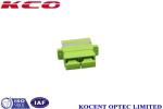 Green Fiber Optic Adapter SC/UPC With Flange, With Dust Cap, Duplex