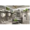 Buy cheap 16mm MDF Clothing Shop Display Furniture Black Golden With 10mm Tempered Glass from wholesalers