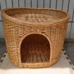 Rattan Furniture Kennel Two Level Wicker Cat House With Cushion Original Color
