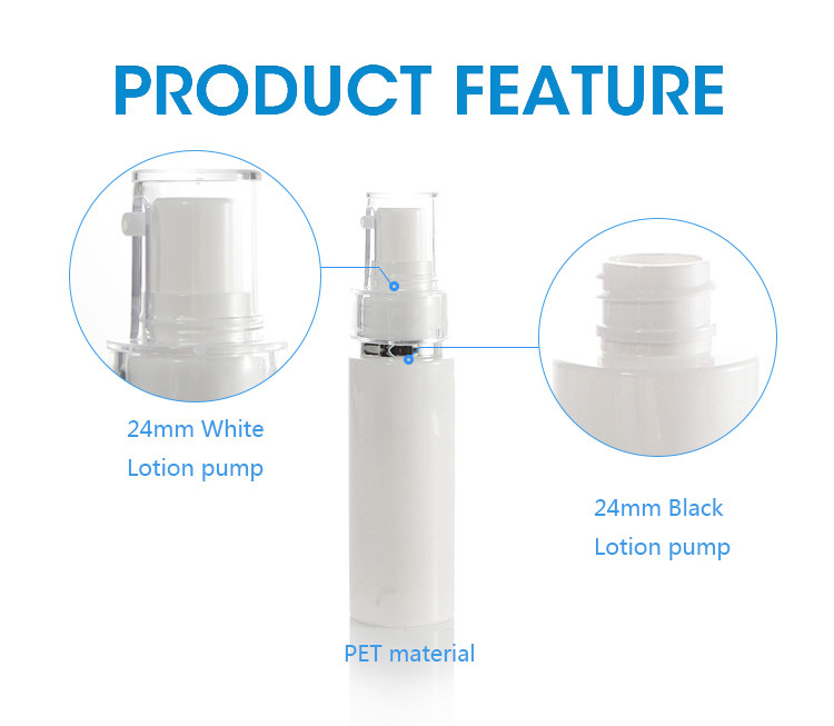 80ml Flat Shoulder Cosmetic White Lotion Pump Bottle