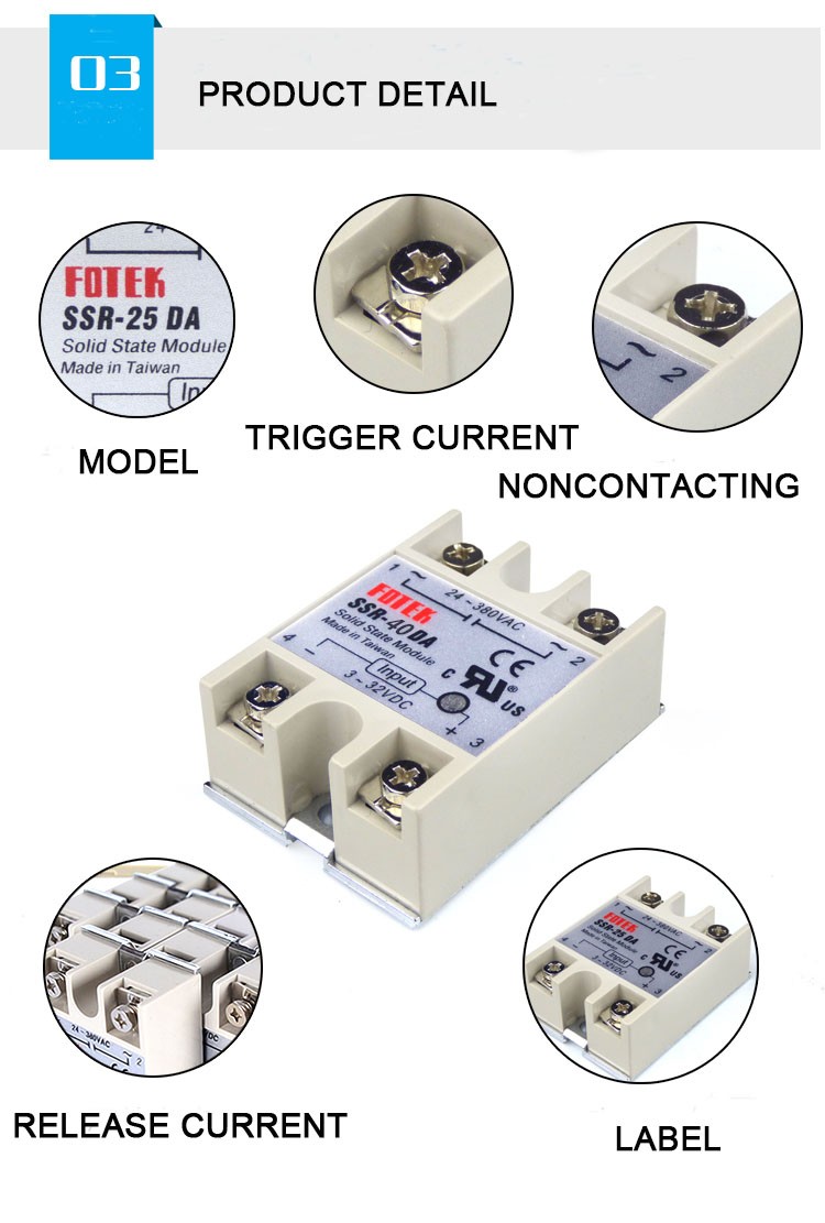 SSR-10AA AC to AC Electric Relay SSR 10A 220VAC Solid State Relay Fotek SSR