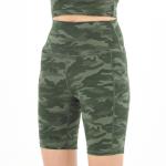 210gsm Active Yoga Shorts Leopard Yoga Shorts With Pockets Tummy Control