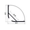 Buy cheap 29.7*29.7mm Round LED Extrusion / Corner LED Strip Profile For Skyline Cabinet from wholesalers