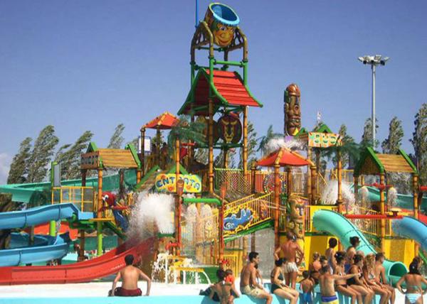 Buy cheap Water House Theme Park Construction Platform 21*18*9m Family Fun Water Slide from wholesalers