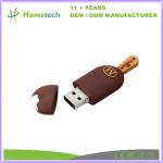 Gift Cartoon Customized USB Flash Drive Ice Cream Shape 16GB PVC Plastic Flash