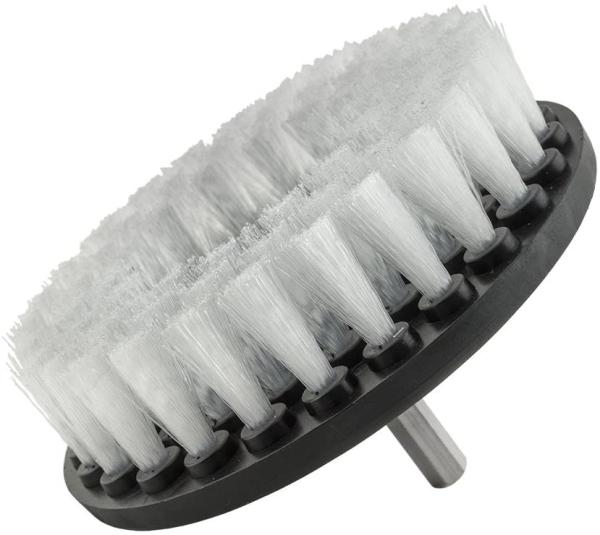 White single cleaning drill brush, drill scrub brush for car cleaning and floor