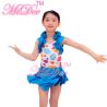 Buy cheap 2 in 1 Colorful Kids Dance Clothes Cutie Cercle Confetti Bodice Halter Neck Leotard Tiered Ruffle Skirt from wholesalers