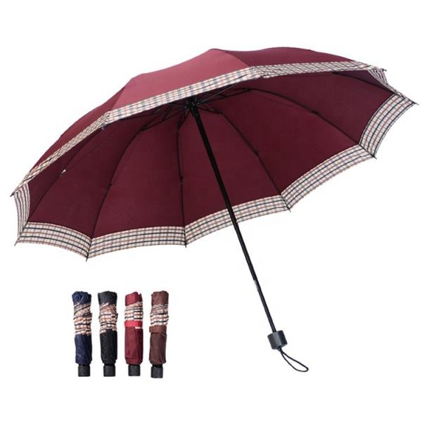 Buy cheap 10 Steel Ribs Three Portable Folding Umbrella 23"x10K from wholesalers