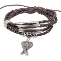 Buy cheap European and American style jewelry angel wings alloy beaded snake leather cord product