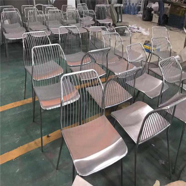 Buy cheap high quality stainless steel chair brushed finish metal gold chair for restaurant from wholesalers