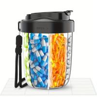 Buy cheap Transparent Lids & Ergonomic Handle Portable Pill Container Beige/Pink/Black For product