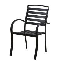Buy cheap Outdoor Courtyard Curved Armchair Plastic Wood Slat Aluminum Stacking product