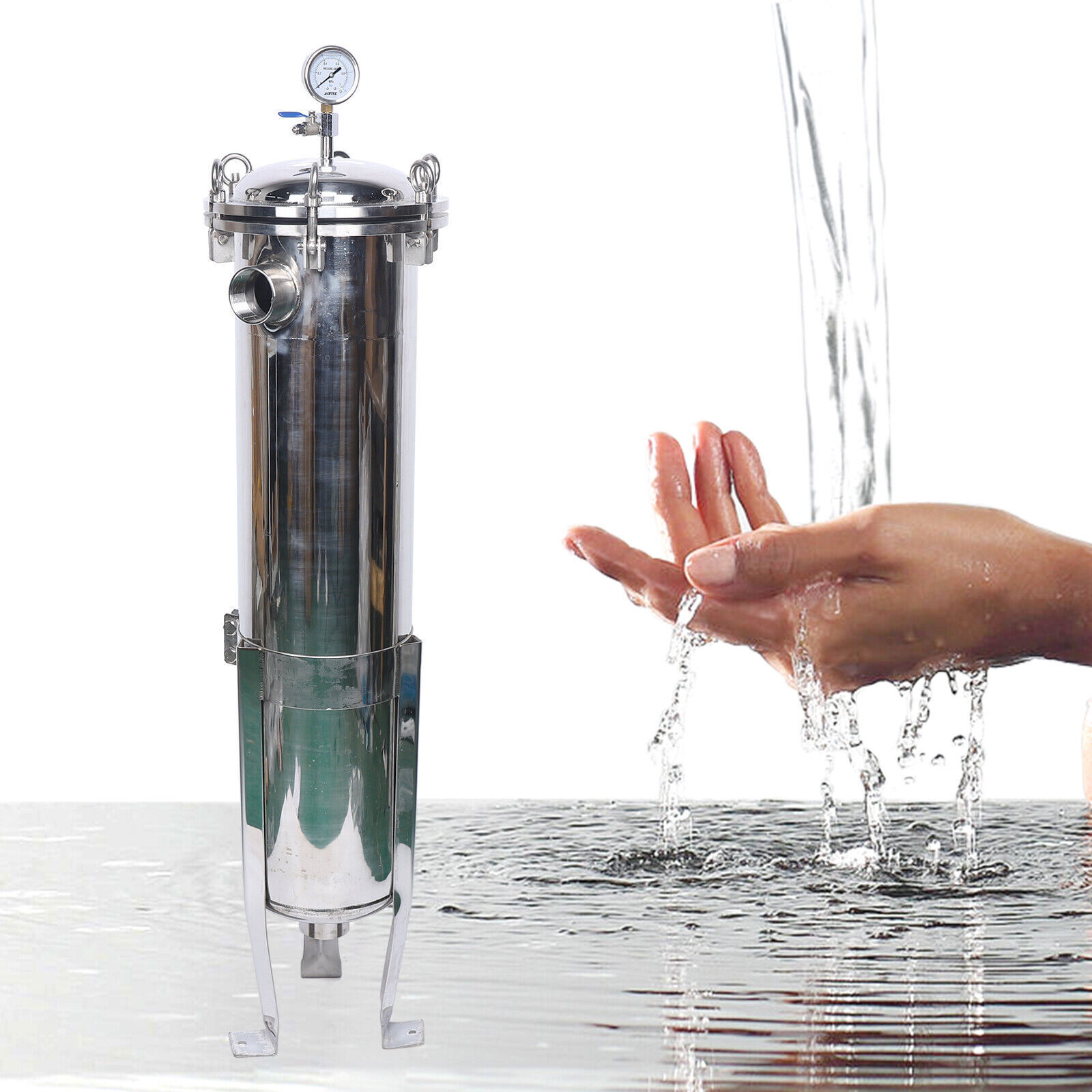 62KG Stainless Steel Bag Filter Housing Industrial Pressure Fluid Filter for Food Shop