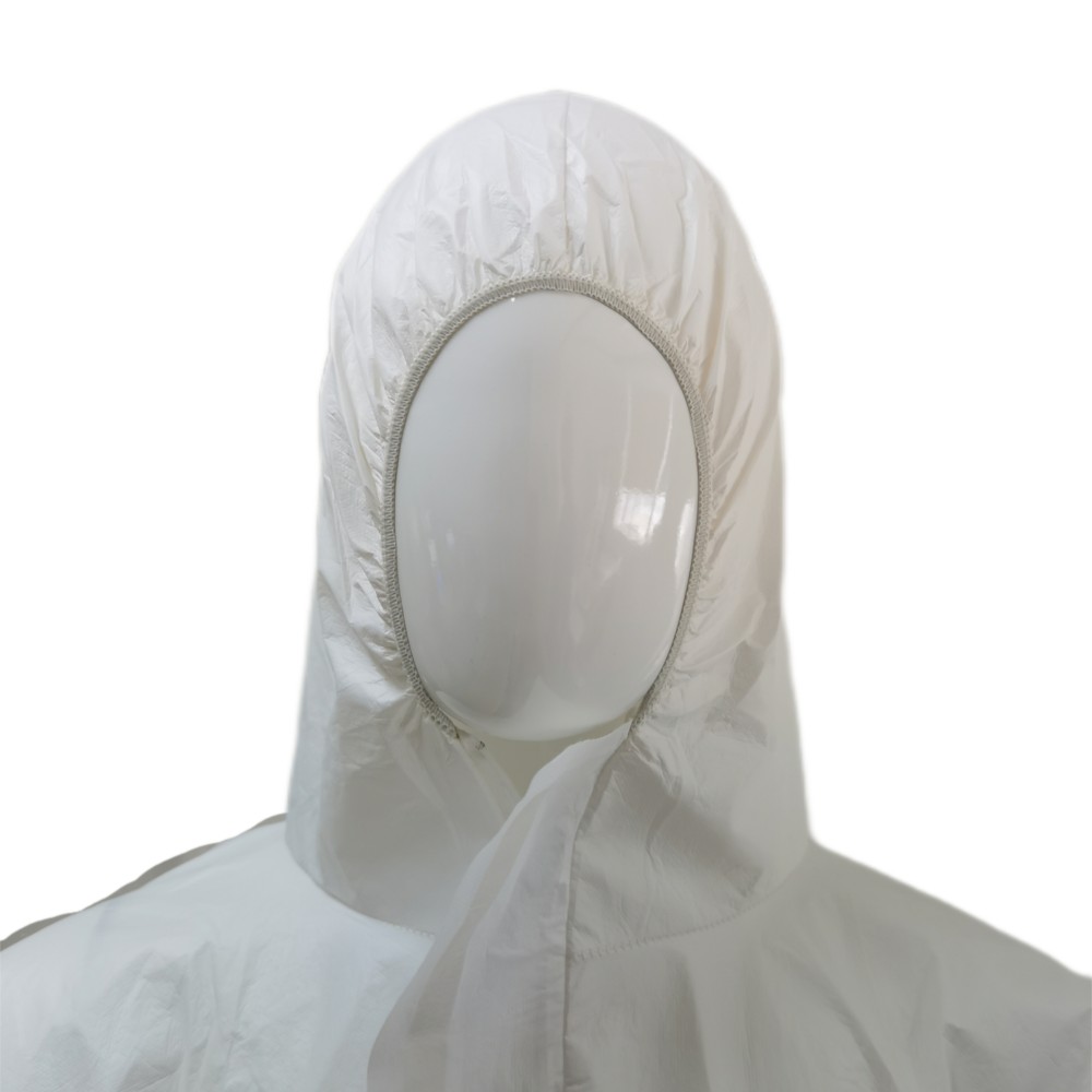 CE Certified Waterproof White Disposable Coveralls in 55-70gsm for Type 5 6 Protection