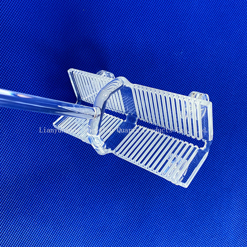 Quartz Instrument Semiconductor Insert Slotted Quartz Wafer Carrier Quartz Glass Boat
