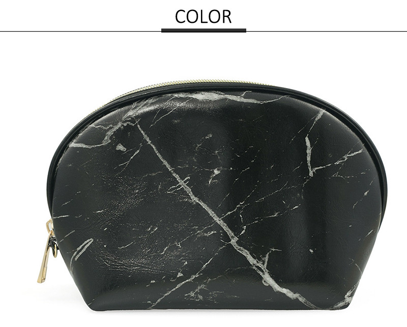 Shell Shape Waterproof Travel Marble PU Cosmetic Make Up Bags