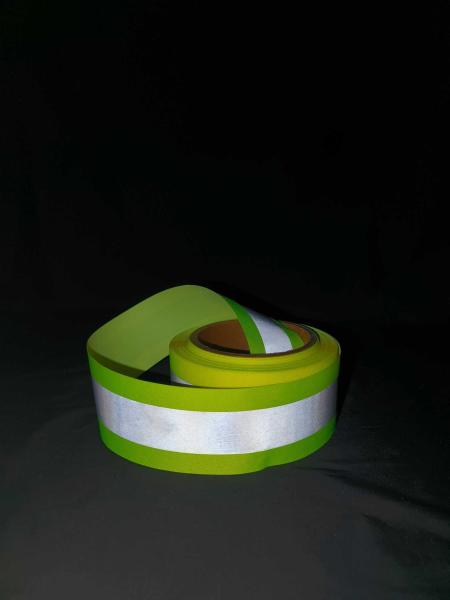Buy cheap Fluorescent Reflective Webbing Tape Green Reflective Fabric Ribbon High Light 5cm from wholesalers