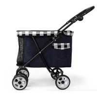 Buy cheap Blue Cowboy Canvas Cozy Dog Carrier Trolley Dog Trolley On Wheels 53x39x82cm product