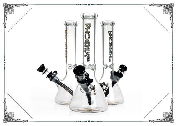 Quality PHOENIX STAR Beaker Bong Glass Water Pipe With Black Plastic Clip And Bowl for sale