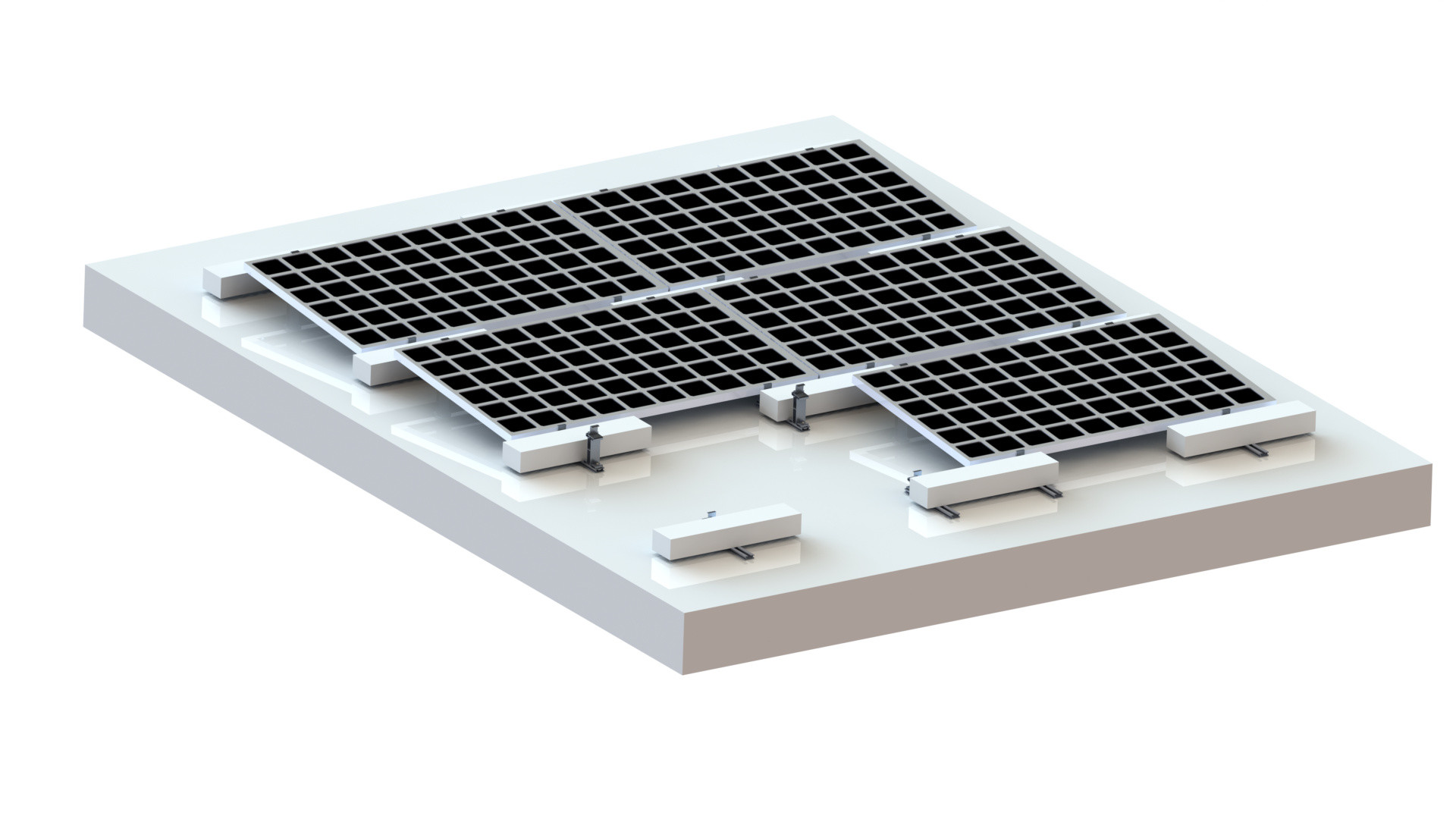 10 Degree Flat Roof Solar Mounting System Photovoltaic Framed Ballast Panel